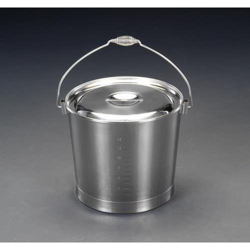 エスコ 15L バケツ・フタ付(ステンレス製) EA508S-13 ESCO エスコ 15L バケツ・フタ付(ステンレス製) EA508S-13 ESCO