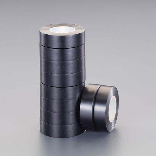 エスコ（ESCO） 19mmx20m ビニール粘着テープ(ハーネス用)(黒/10巻 