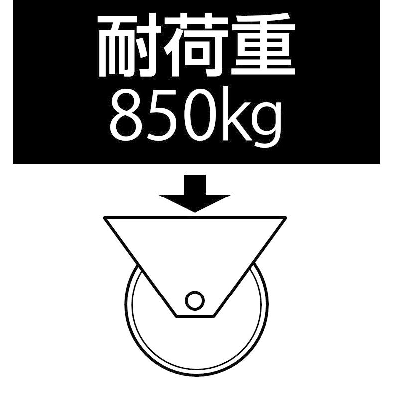 エスコ 250mm キャスター(固定金具) EA986HE-250 ESCO_2