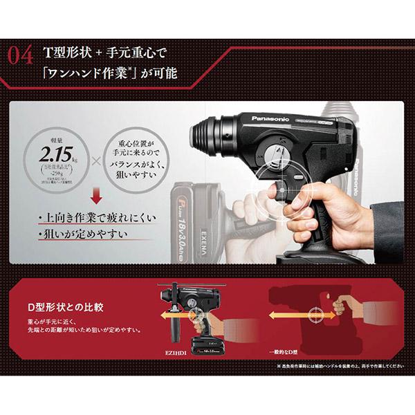 パナソニック　充電ハンマードリル　EZ1HD1J18V-B パナソニック EZ1HD1J18V-B 充電ハンマードリル ウエダ金物【公式サイト】