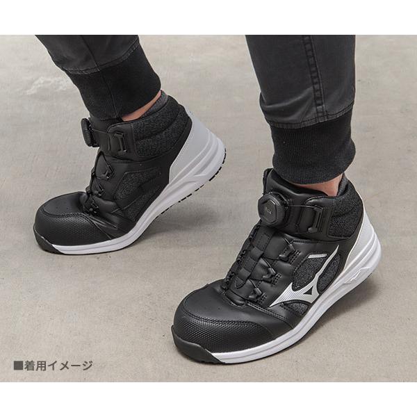安全靴 ミズノ BOA F1GA220309 25cm MIZUNO ミズノ 安全靴 LSII73M BOA ブラック×ホワイト
