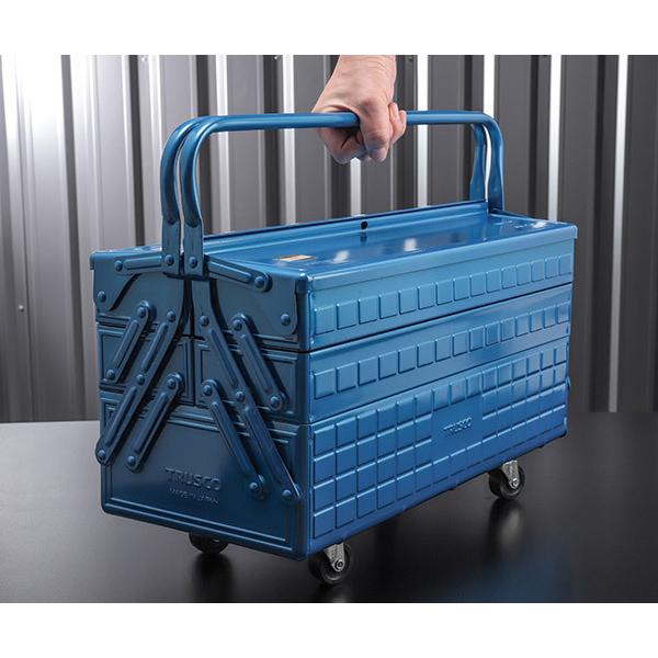 TRUSCO中山 TRUSCO トラスコ 3段式工具箱 472x220x343 ブルー GT-470