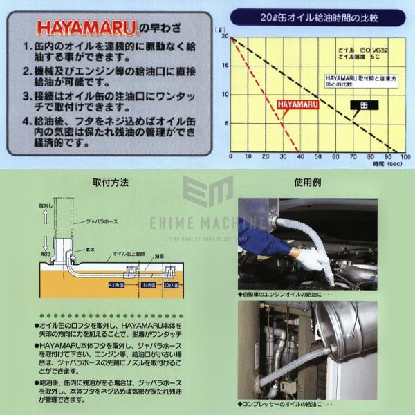 HAYAMARU HY-20S /HY-4S オイル作業用 給油作業に新革命！HAYAMARU ハヤマル オイルロート ノズル HY