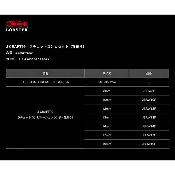 LOBSTER ロブテックス J-CRAFT99 JBRWF7SET クロームツール