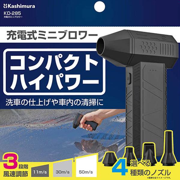 カシムラ 充電式ミニブロワー 3段階風量調整 ノズル4種付 USB Type-C
