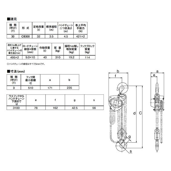 KITO CB030 チェーンブロック キトー【船橋馬込店】【店頭取引限定】【未使用】管理番号：IT9L3JGT73SW KITO（キトー） キトーマイティ M3形 チェーンブロック 3.2t×3.0m