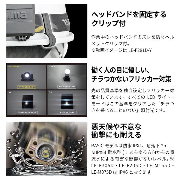 タジマ LEDヘッドライトE501Dセット (LE-E501D-SP) ハイブリット式ハイパワーヘッドライト IPX4 防水(防沫型)｜ehimemachine｜13