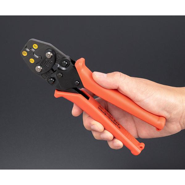 ロブテックス AK25MA 絶縁被覆付閉端接続子用ミニ圧着工具 使用範囲CE1
