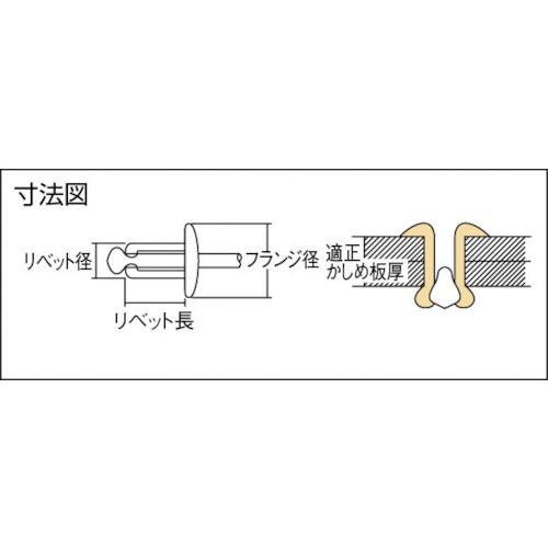 ロブテックス NA614 ブラインドリベット アルミ/アルミ 6-14 ロブテックス NA614 ブラインドリベット アルミ/アルミ 6-14