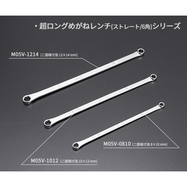トネ TONE 超ロングめがねレンチ ストレート M05- ×36mm 1425 TONE（トネ） 超ロング 両口めがねレンチ(ストレート・6角) 対辺寸法8