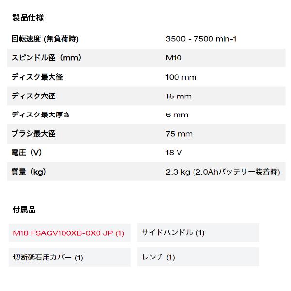 ミルウォーキー M18 FUEL RAPID STOP 100mm 変速ディスクグラインダー M18 FSAGV100XB-0X0 JP｜ehimemachine｜05