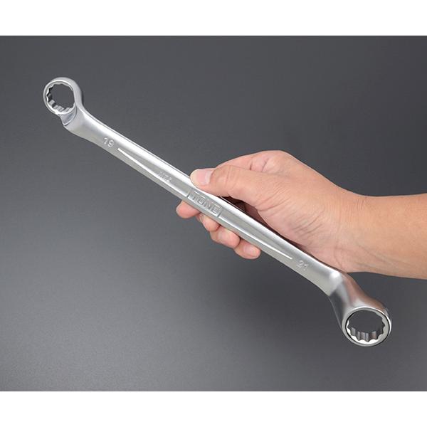 TONE（トネ） 両口めがねレンチ(75°) 対辺寸法19×21mm (M75-1921