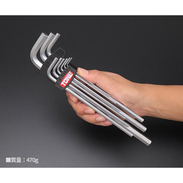 TONE マスターツールロング六角棒L形レンチセット 9pcs AL900 TONE マスターツールロング六角棒L形レンチセット 9pcs AL900