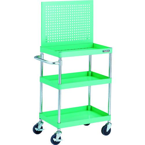 トラスコ フェニックスワゴン 省音 ６００Ｘ４００ＸＨ８８０ ３段 上部パンチングパネル仕様 ＹＧ色 PEW-P963-YG