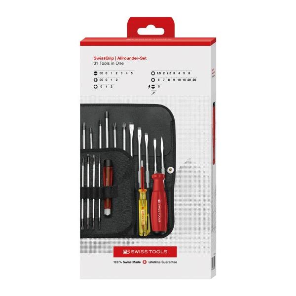 日本正規品 PBスイスツールズ オールラウンダー 差替式ドライバーセット ロールバッグ付 (BOX) 検電ドライバー入 (8515.CBB) (7610733280988)