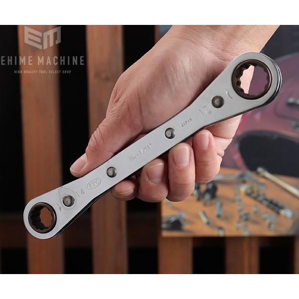 KTC 板ラチェットめがねレンチ サイズ14x17mm 送り角20° (RM-14X17