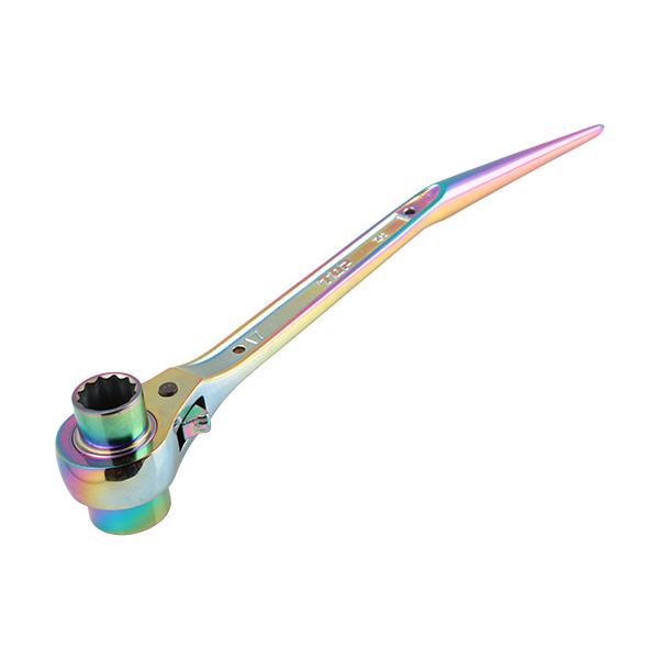 TOP 限定色 特別仕様品 鳶仕様ラチェットレンチ イオンプレーティング虹色 (RM-17X21N-BT-RA)(4975180377425) トップ工業_1