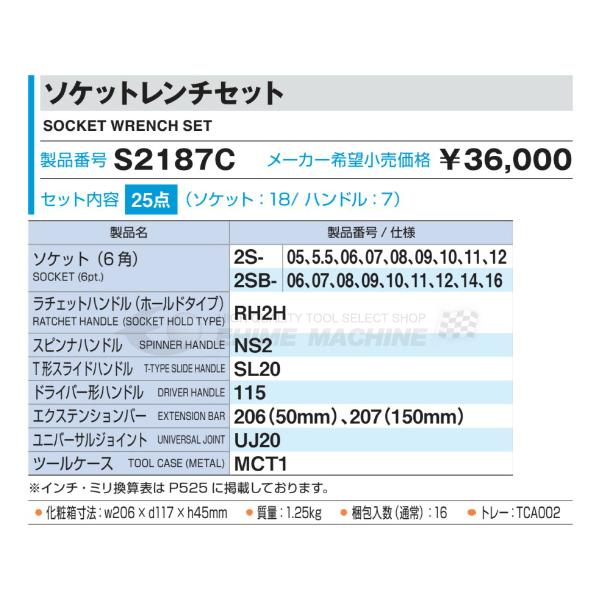 TONE（トネ） ソケットレンチセット 6角タイプ 差込角6.35mm 25点