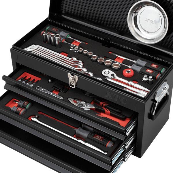 KTC 工具セット チェストタイプ 9.5sq 66点（ブラック） SK3662XBK 
