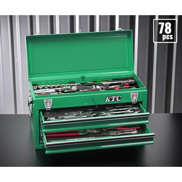 KTC (SK37820XMLGREM) 9.5sq. 78点 工具セット マラカイトグリーン