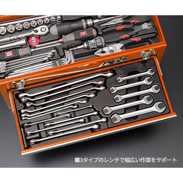 KTC (SK39120XCREM) 9.5sq. 91点 工具セット オレンジ チェスト付