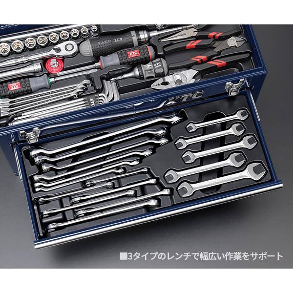 KTC (SK39120XNVEM) 9.5sq. 91点 工具セット ネイビー チェスト付