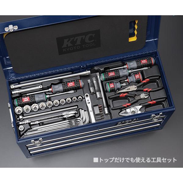 KTC (SK39224XNVEM) 9.5sq. 92点 工具セット ネイビー チェスト付