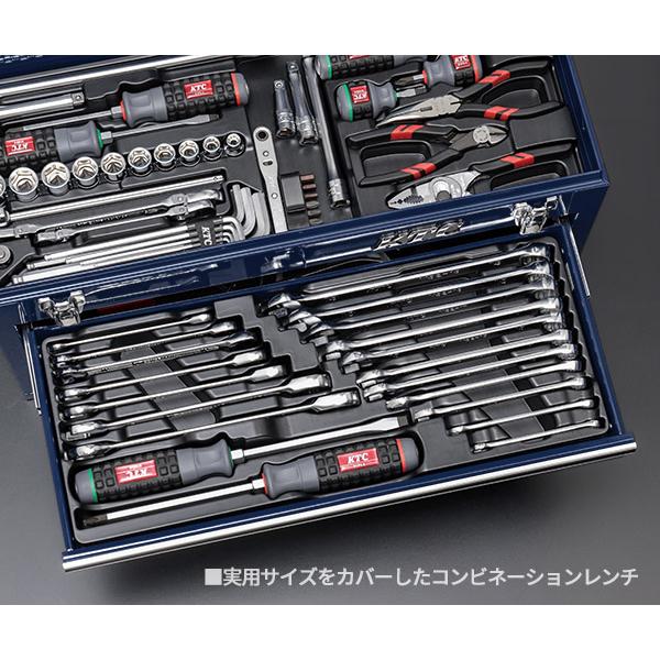 KTC (SK39224XNVEM) 9.5sq. 92点 工具セット ネイビー チェスト付