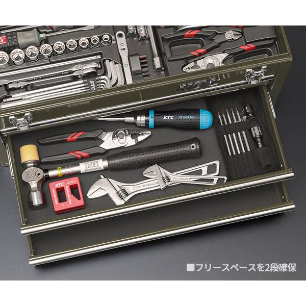 KTC (SK39224XODEM) 9.5sq. 92点 工具セット オリーブドラブ チェスト