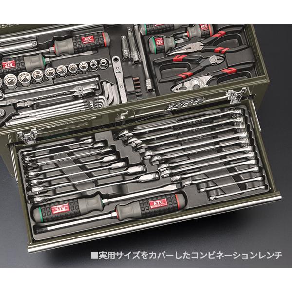 KTC (SK39224XODEM) 9.5sq. 92点 工具セット オリーブドラブ チェスト