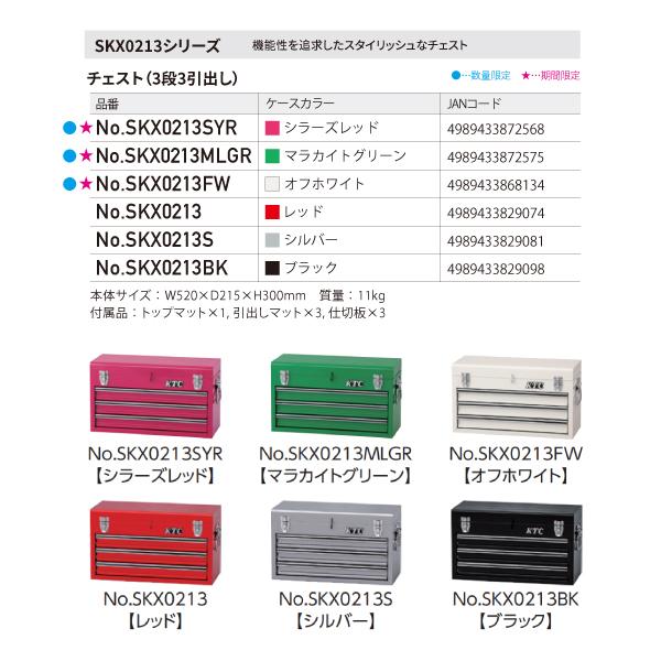 チェックメイトSサイズ フルセット ケース付 KTC ツールチェスト SKX0213 レッド 工具箱 ツールケース 京都機械工具