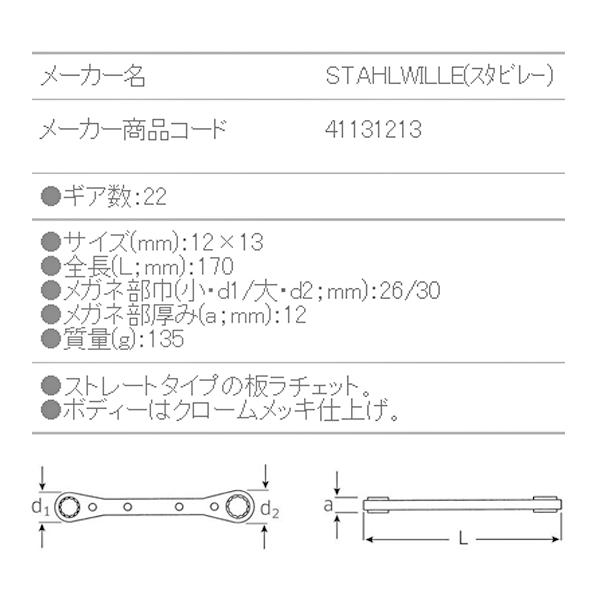 STAHLWILLE 日本正規品 スタビレー 板ラチェットメガネ (25 STAHLWILLE 日本正規品 スタビレー 板ラチェットメガネ (25