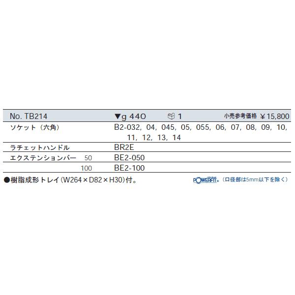 KTC 6.3sq. ソケットレンチセット 17点 TB214 : エヒメマシン KTC 6.3sq. ソケットレンチセット 17点 TB214 : エヒメマシン