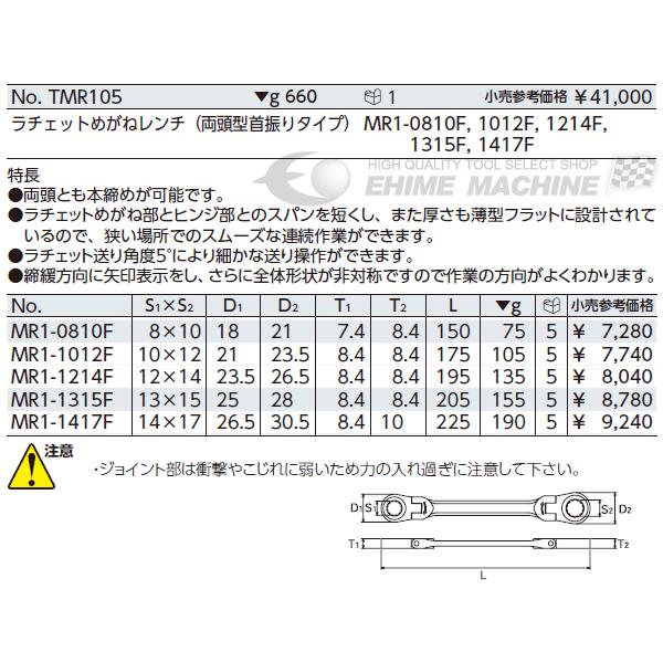 KTC ラチェットめがねレンチセット （両頭首振りタイプ）〔5本組