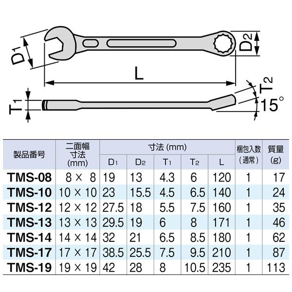 TONE（トネ） チタンツール コンビネーションスパナ 13mm (TMS-13