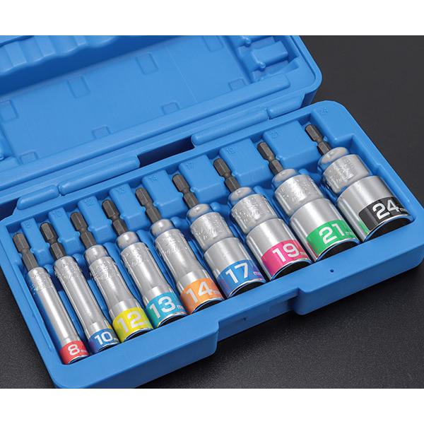 トップ工業 (TOP) 電動ドリル用 コンパクトソケット 9本組セット EDS-824CS TOP（トップ） コンパクトソケット 9本組 EDS-824CS トップ工業 工具