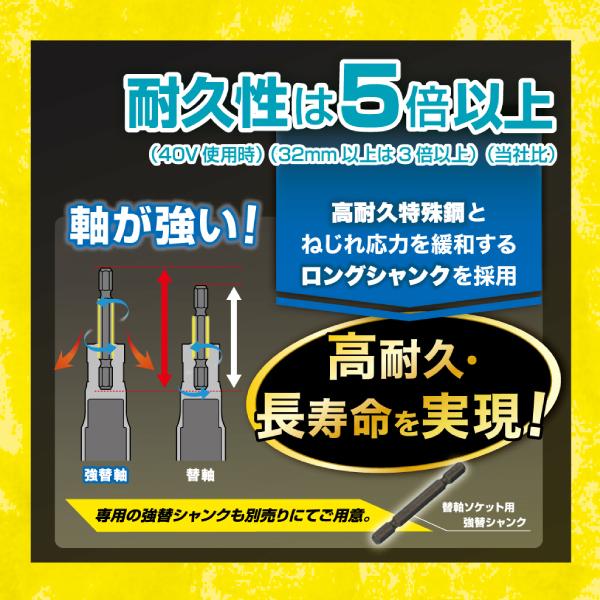 TOP 替軸ソケット用 強替シャンク 2本 ESK-TS トップ工業 工具 電動