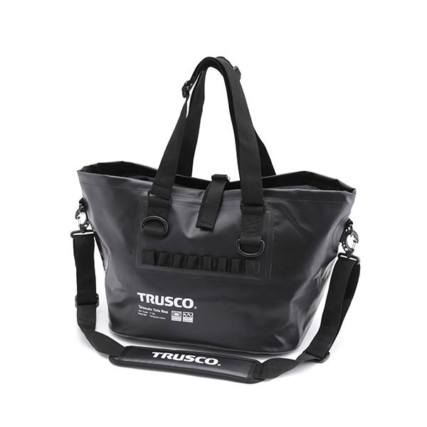 TRUSCO中山 TRUSCO 防水ターポリントートバッグ ブラック Lサイズ TTBL