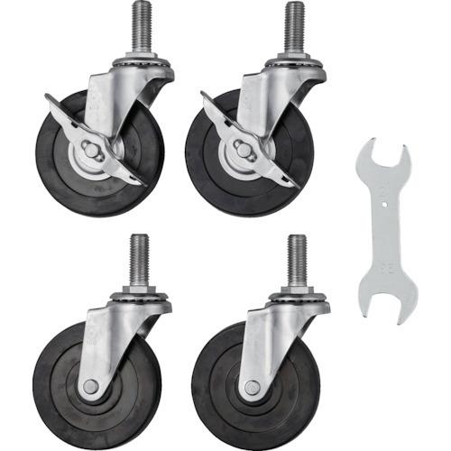 TRUSCO クリーンフェニックスワゴン用キャスターセット100Φ導電車輪 SUS金具 CFLSD100SET トラスコ