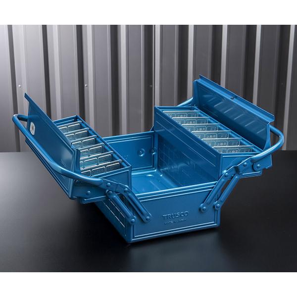 TRUSCO中山 TRUSCO 2段式工具箱 352X220X289 ブルー GL350B トラスコ