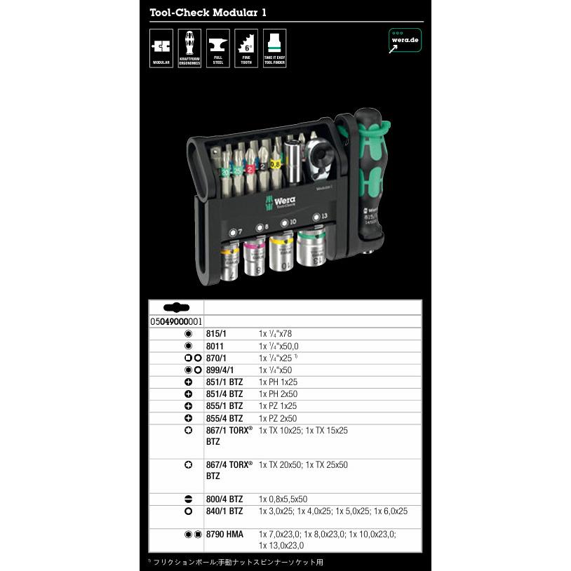 Wera（ヴェラ） 日本正規品 Wera 049000 ツールセット ツールチェック