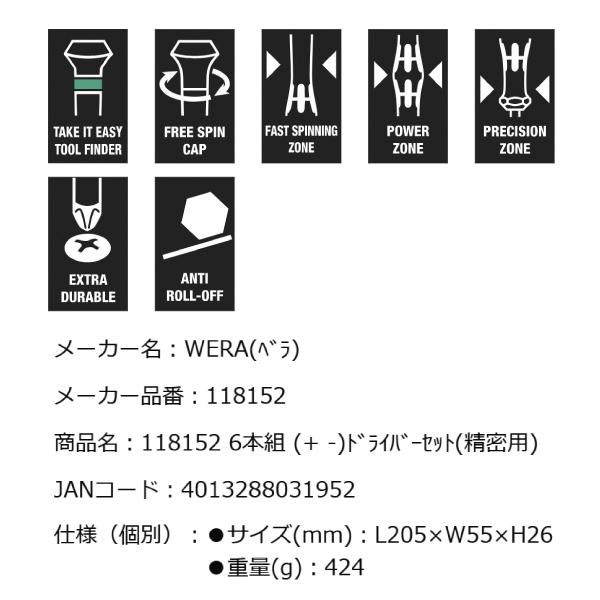 Wera（ヴェラ） 日本正規品 Wera 118152 2035/6B 精密ドライバーセット