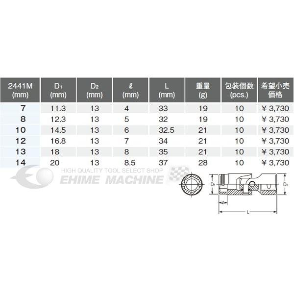 コーケン 6.3sq. ナットグリップユニバーサルソケット 2441M-10 Ko-ken 工具 【ネコポス対応】｜ehimemachineyshop｜02