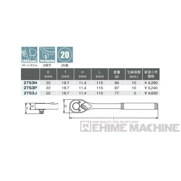 Ko-ken（コーケン） 2753N 6.3sq. ハンドソケット ラチェットハンドル