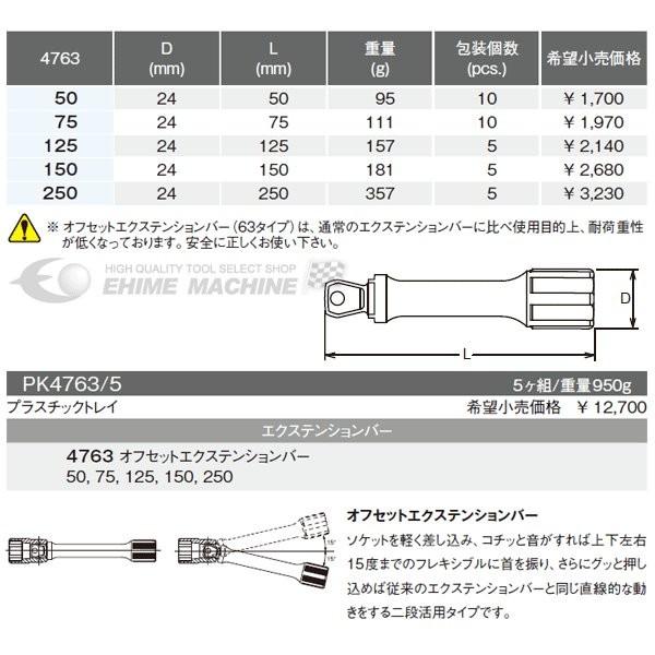 コーケン 12.7sq. オフセットエクステンションバー 250mm 4763-250 Ko-ken 工具