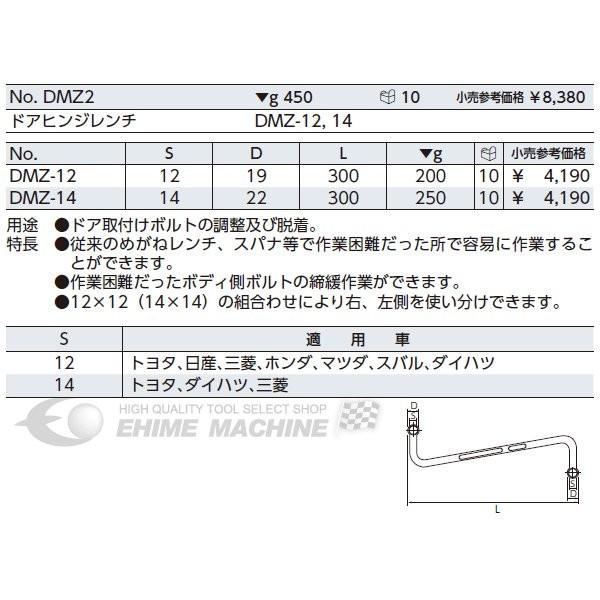 KTC ドアヒンジレンチ2本セット DMZ2｜ehimemachineyshop｜02