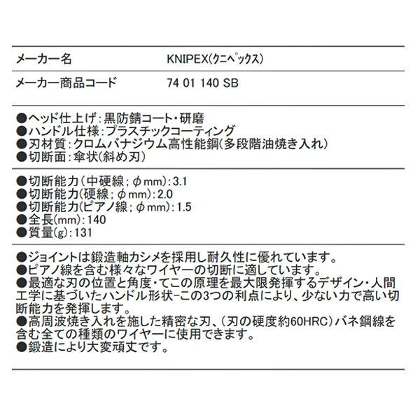 専用ページ KNIPEX（クニペックス） 【6月の特価品】日本正規品 強力型斜ニッパー