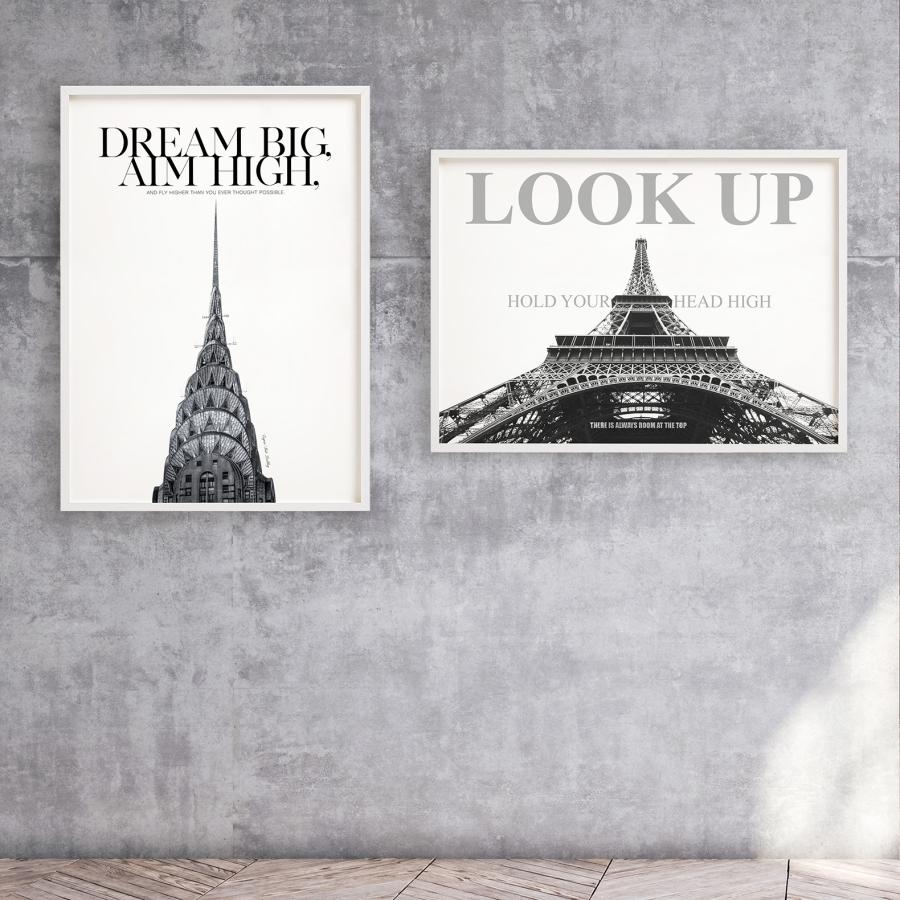 アート 選べる名言ポスター NY Paris A4 A3 B3 A2 B2 A1 B1 30×40 50
