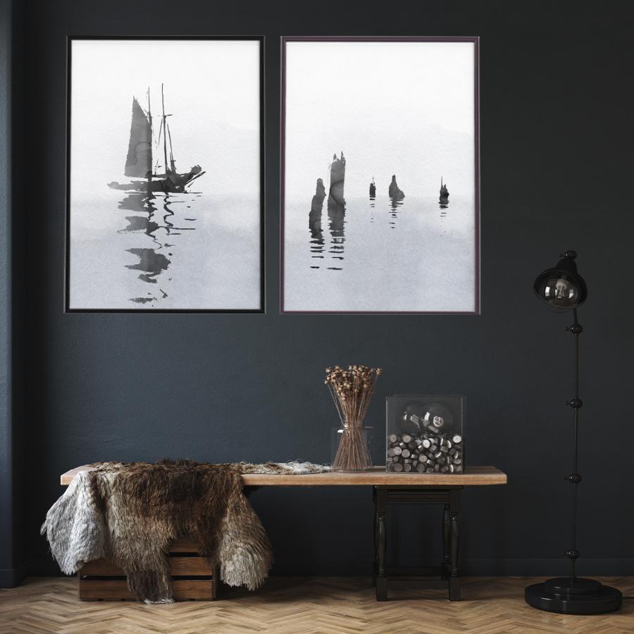 アートポスター 選べるデザイン Japandi Reflection ワビサビ 水面