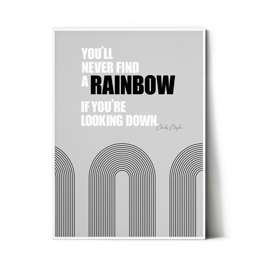 モノクロポスター 北欧 ポスター おしゃれ モノトーン A3 B2 A1 B1 大判 Rainbow チャールズ チャップリンの名言 Ap Rainbow Wall Decor E Hina 通販 Yahoo ショッピング